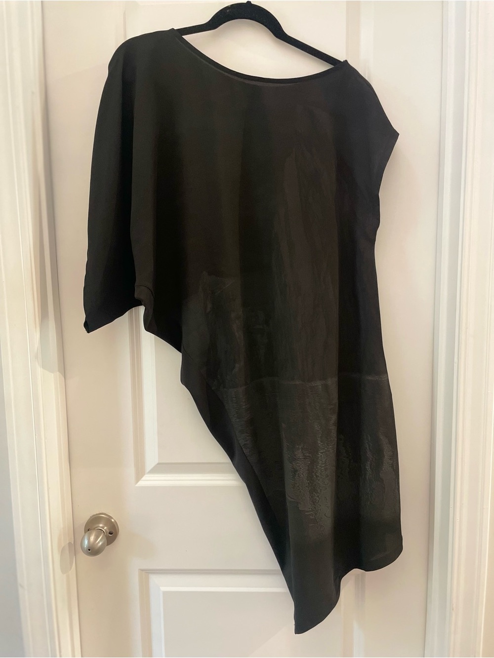 Asymmetric Black Tunic Top